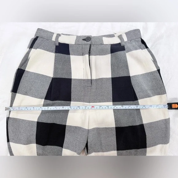 Mara Hoffman Dita Pant Ensenada Plaid Black Cream Organic Cotton High Waist. 12 - Picture 6 of 9
